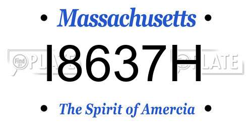 I8637H Massachusetts License Plate