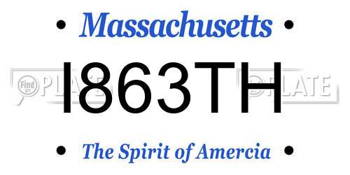 I863TH Massachusetts License Plate