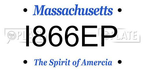 I866EP Massachusetts License Plate