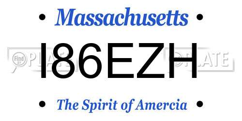 I86EZH Massachusetts License Plate