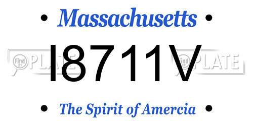 I8711V Massachusetts License Plate