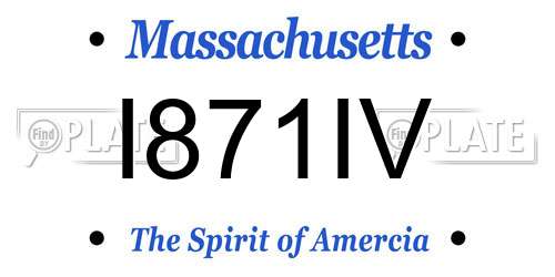 I871IV Massachusetts License Plate