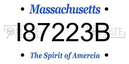 I87223B Massachusetts License Plate