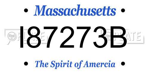I87273B Massachusetts License Plate