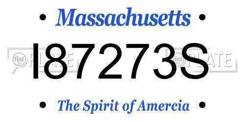 I87273S Massachusetts License Plate