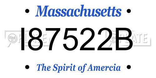 I87522B Massachusetts License Plate