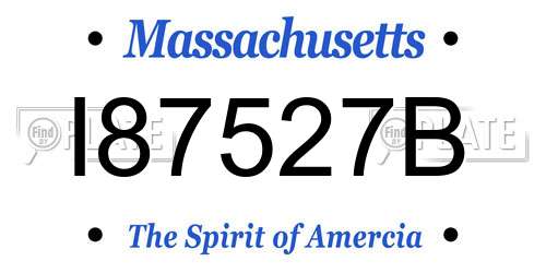 I87527B Massachusetts License Plate