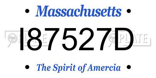 I87527D Massachusetts License Plate