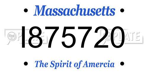 I875720 Massachusetts License Plate
