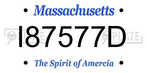 I87577D Massachusetts License Plate