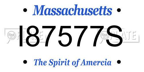 I87577S Massachusetts License Plate