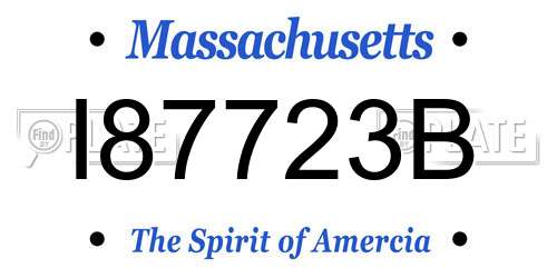 I87723B Massachusetts License Plate