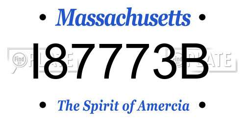 I87773B Massachusetts License Plate