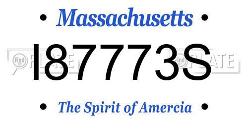 I87773S Massachusetts License Plate