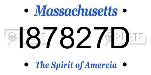 I87827D Massachusetts License Plate