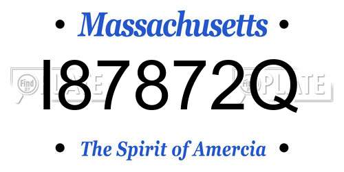 I87872Q Massachusetts License Plate