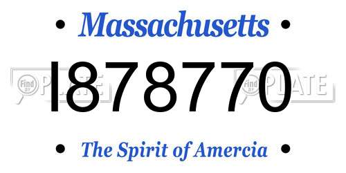 I878770 Massachusetts License Plate