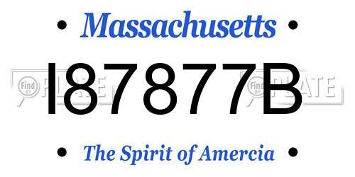 I87877B Massachusetts License Plate