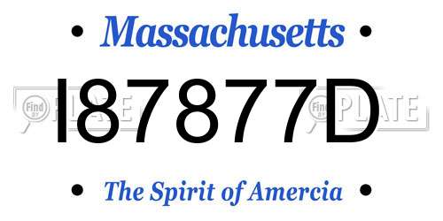 I87877D Massachusetts License Plate