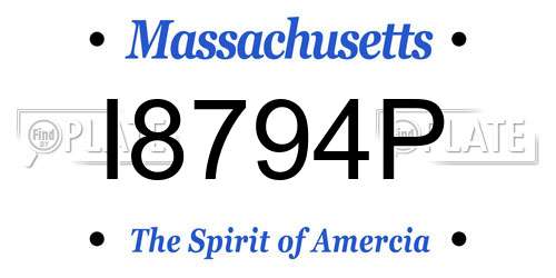 I8794P Massachusetts License Plate