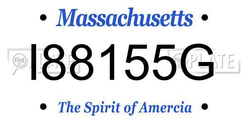 I88155G Massachusetts License Plate