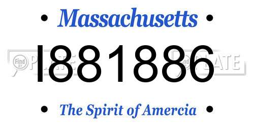 I881886 Massachusetts License Plate