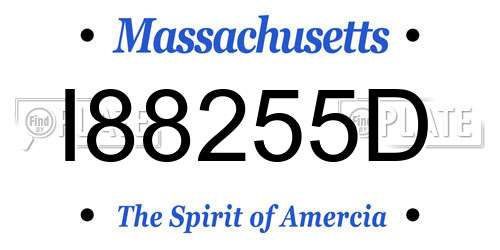 I88255D Massachusetts License Plate