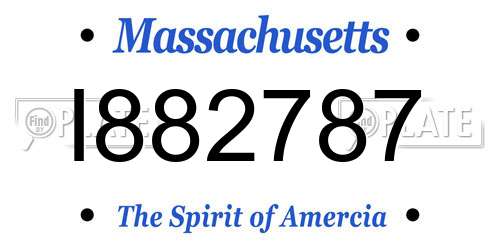 I882787 Massachusetts License Plate