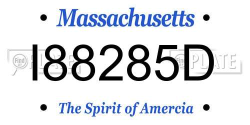 I88285D Massachusetts License Plate