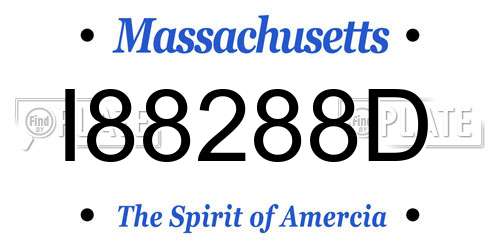 I88288D Massachusetts License Plate