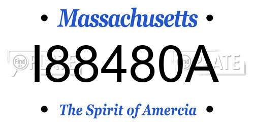 I88480A Massachusetts License Plate