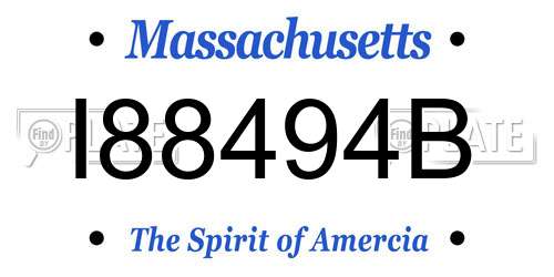 I88494B Massachusetts License Plate