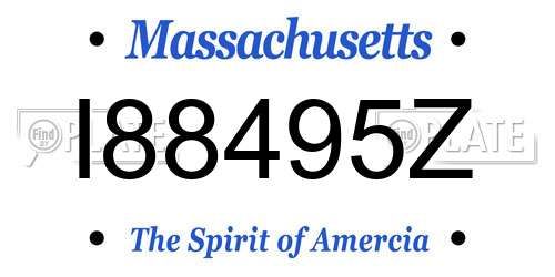 I88495Z Massachusetts License Plate