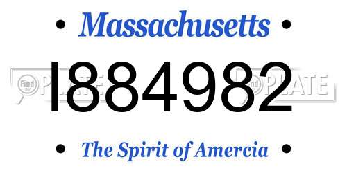 I884982 Massachusetts License Plate