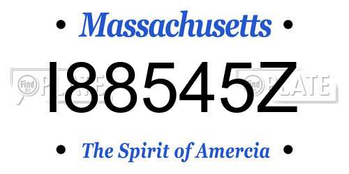 I88545Z Massachusetts License Plate
