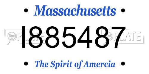 I885487 Massachusetts License Plate