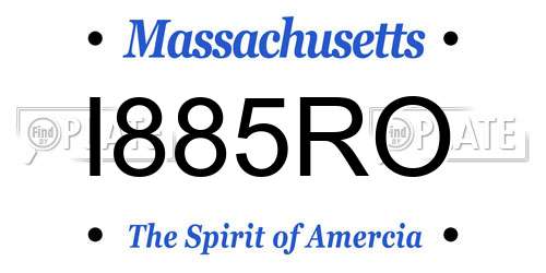 I885RO Massachusetts License Plate