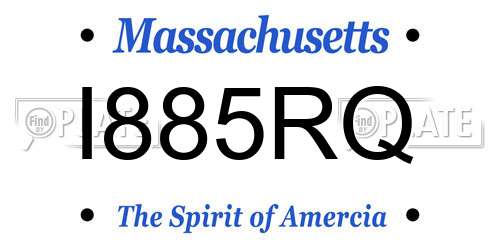 I885RQ Massachusetts License Plate