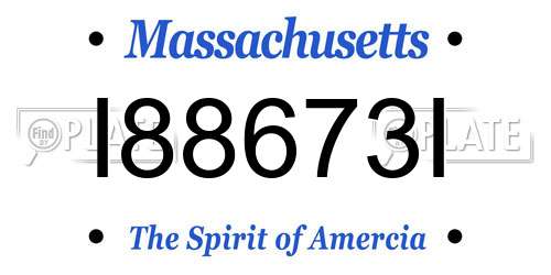 I88673I Massachusetts License Plate