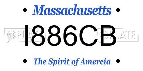 I886CB Massachusetts License Plate