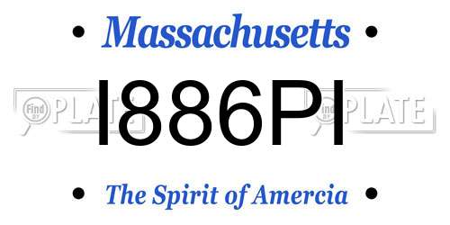I886PI Massachusetts License Plate