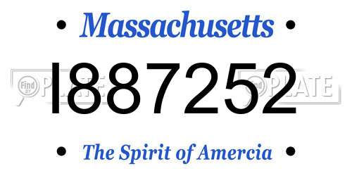 I887252 Massachusetts License Plate