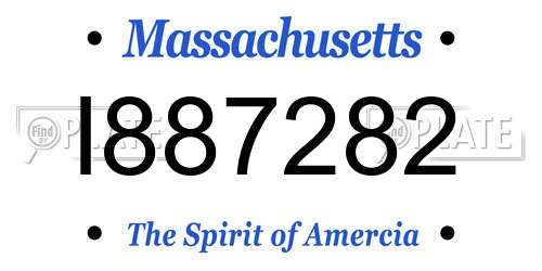 I887282 Massachusetts License Plate