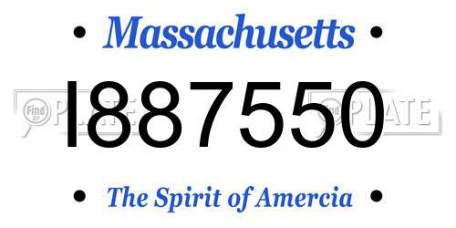 I887550 Massachusetts License Plate