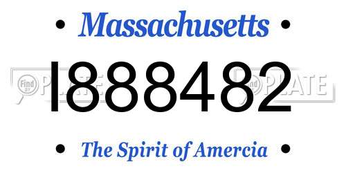 I888482 Massachusetts License Plate
