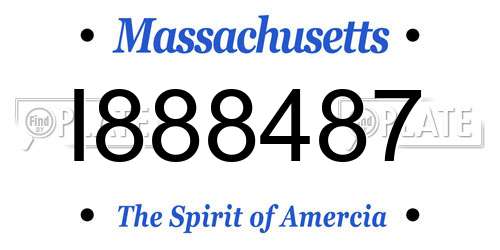 I888487 Massachusetts License Plate