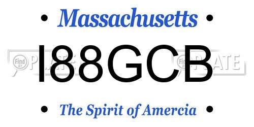 I88GCB Massachusetts License Plate