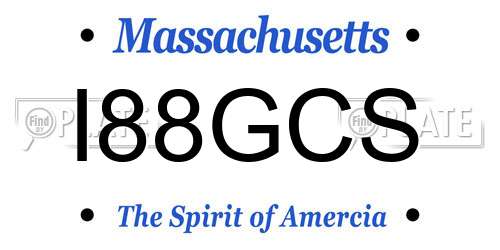 I88GCS Massachusetts License Plate