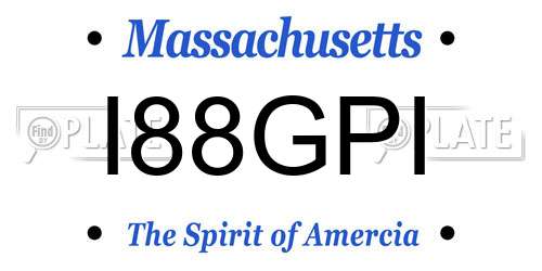I88GPI Massachusetts License Plate