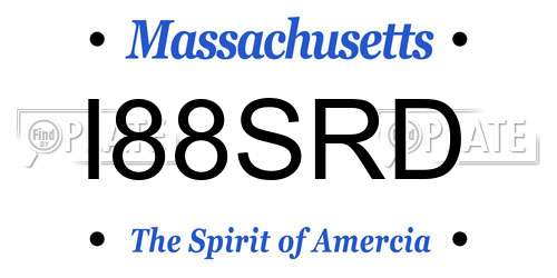 I88SRD Massachusetts License Plate